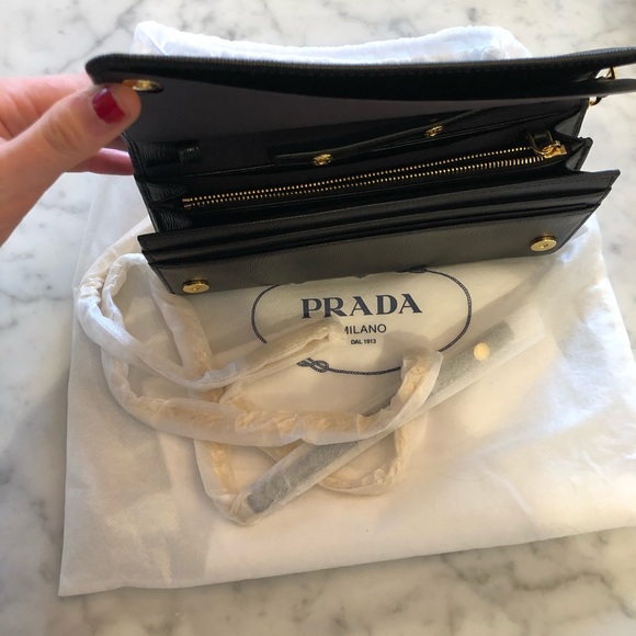 Prada Clutch Borsa Portafoglio Black Cross Body - Picture 4 of 5